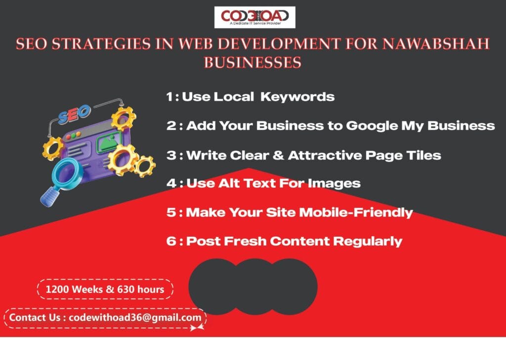 Best Web Development Tips for Businesses in Nawabshah (2025 Guide) 3 SEO Strategies in Web Development for Nawabshah Businesses